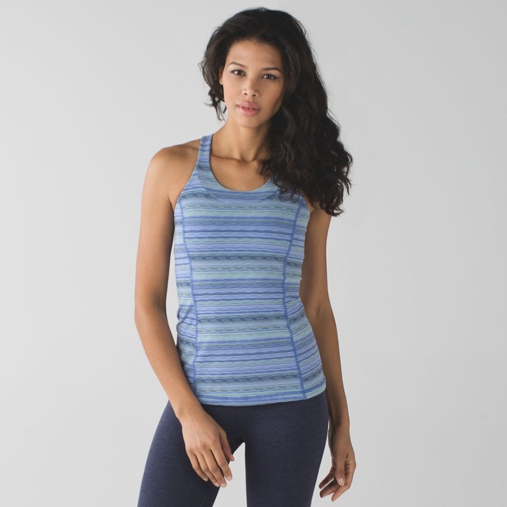 *Lululemon Enhearten Tank Purple, Yellow Mesh Stra
